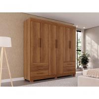 Guarda Roupas Casal Texas 6 Portas 4 Gavetas Sem Espelho Salleto Cinamomo - 7