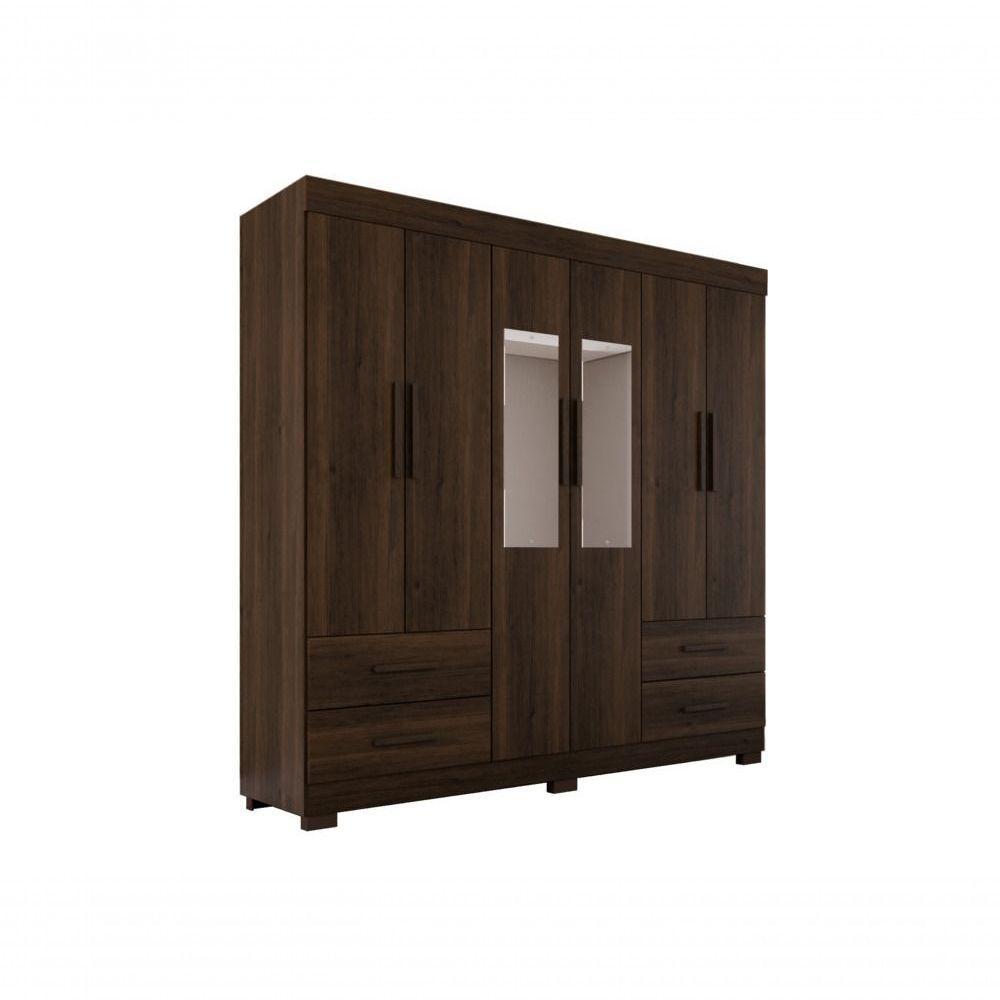 Guarda Roupas Casal Texas 6 Portas 4 Gavetas Com Espelho Salleto Savana - 1