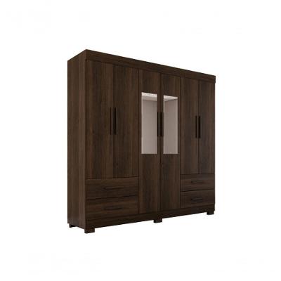 Guarda Roupas Casal Texas 6 Portas 4 Gavetas Com Espelho Salleto Savana