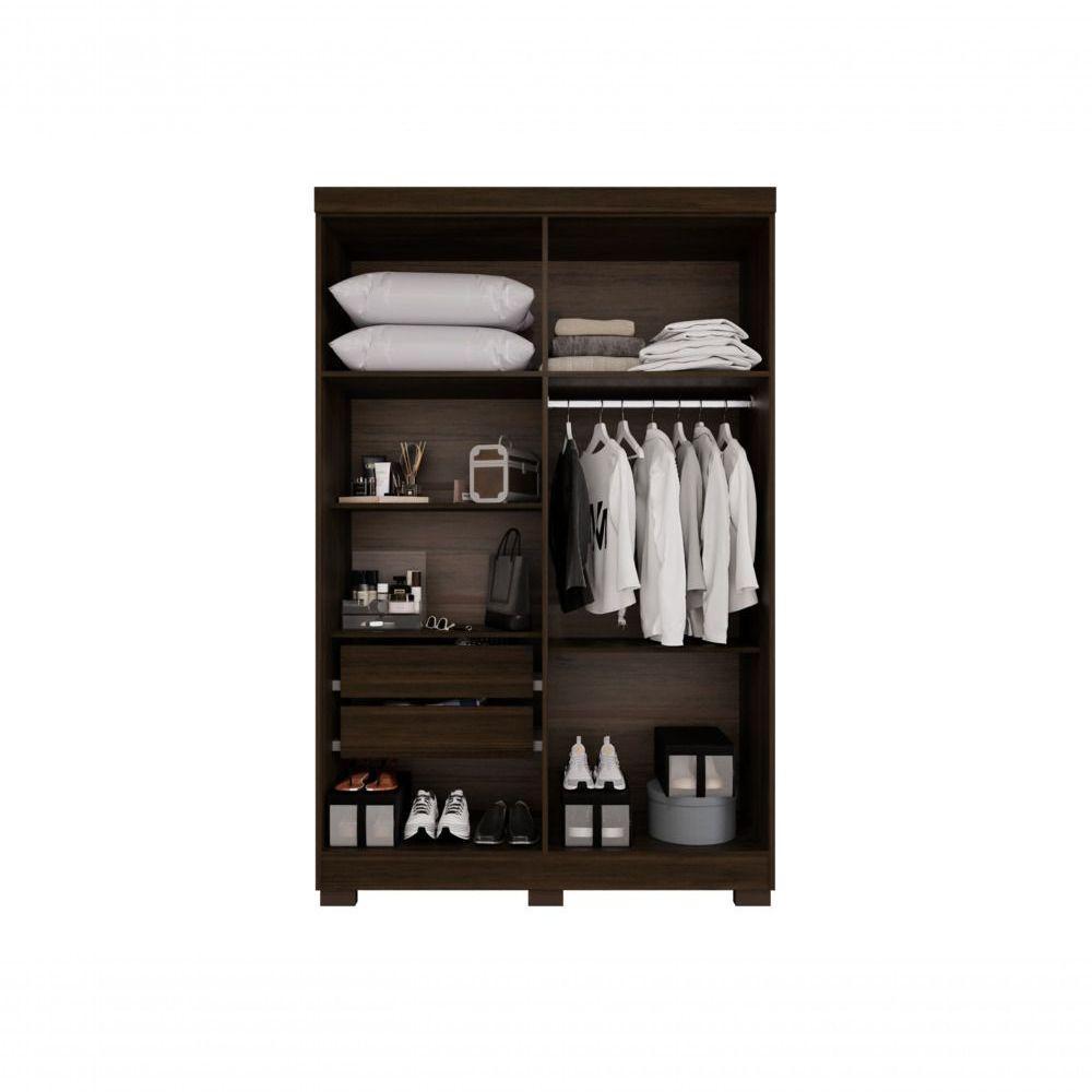 Guarda Roupa Solteiro 4 Portas Recife Salleto Savana/off White - 2