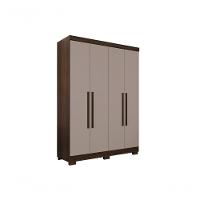 Guarda Roupa Solteiro 4 Portas Recife Salleto Savana/off White - 1