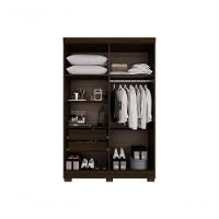 Guarda Roupa Solteiro 4 Portas Recife Salleto Savana/off White - 2