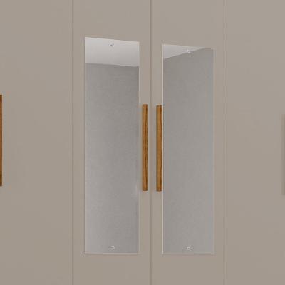 Guarda Roupa Casal Texas 6 Portas 4 Gavetas Branco MDP com Espelho Salleto Móveis