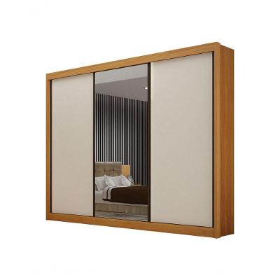 Guarda Roupa Casal São Paulo Gold 3 Portas de Correr 6 Gavetas Cinamomo-off White