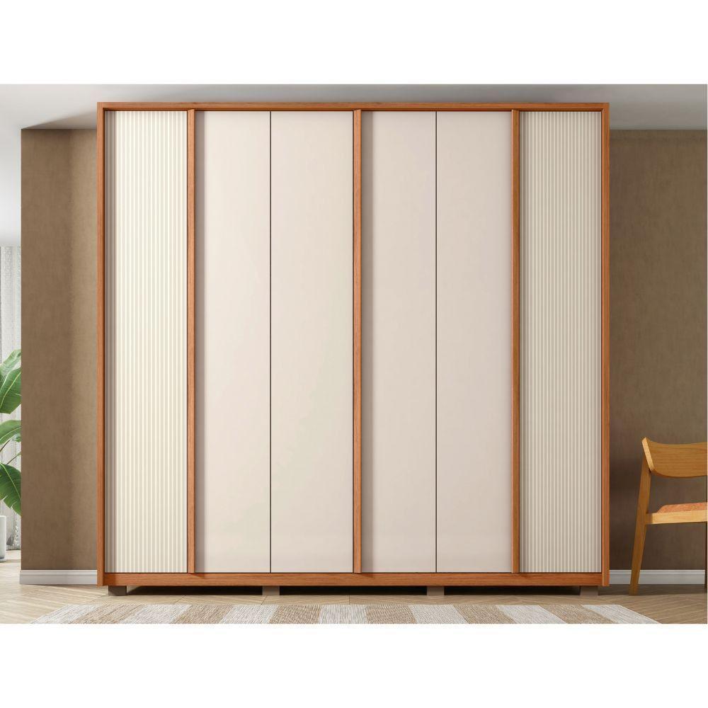 Guarda Roupa Topázio 6 Portas 4 Gavetas Caemmun Freijo-off White - 1