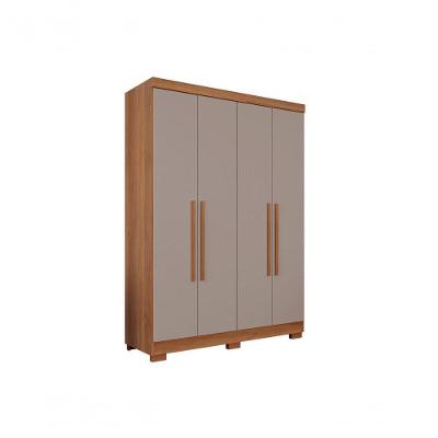 Guarda Roupa Solteiro 4 Portas Recife Salleto Cinamomo/off White