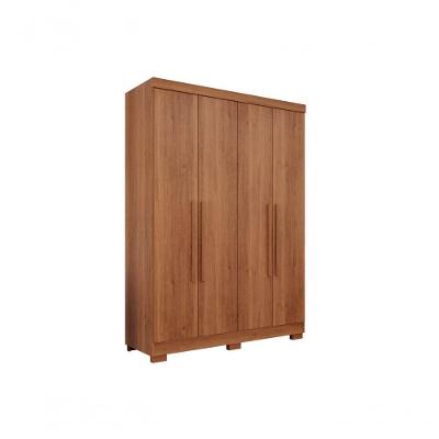 Guarda Roupa Solteiro Recife 4 Portas 2 Gavetas Cinamomo MDP Sallêto Móveis