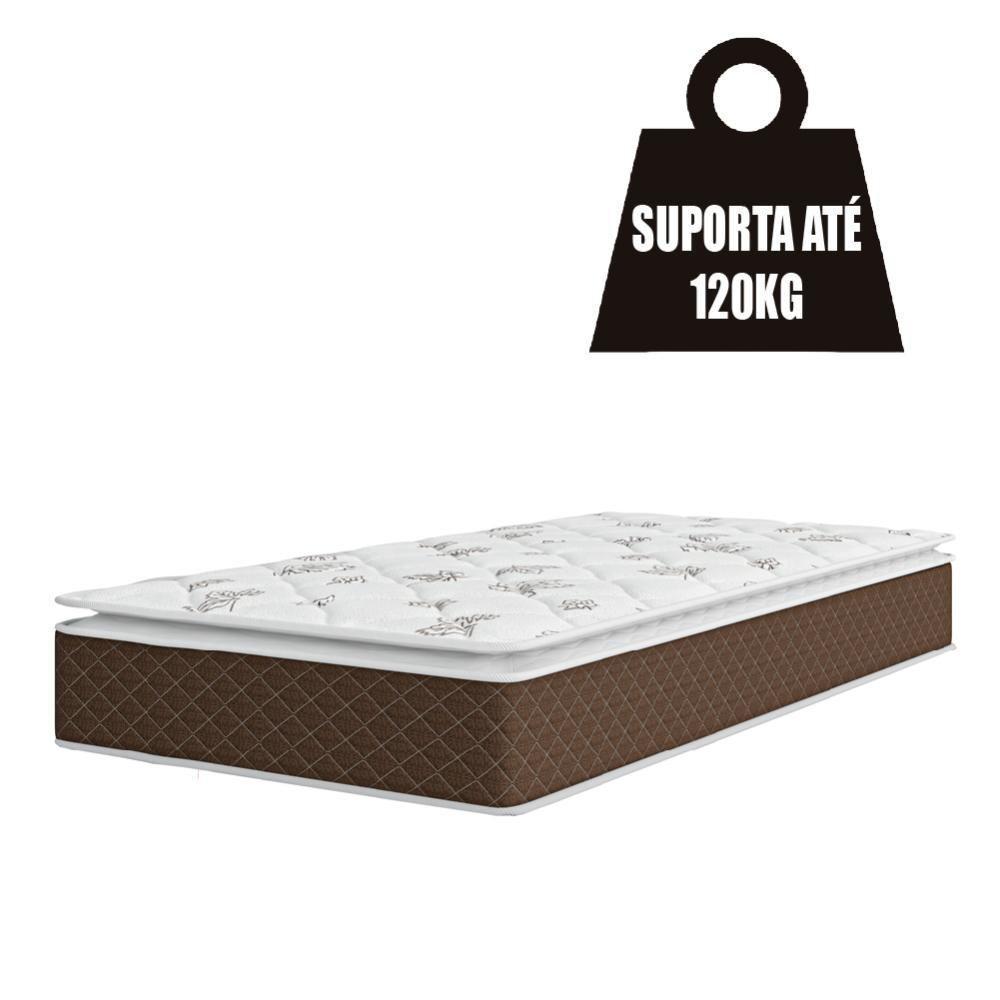 Cama Box Baú Solteiro Colchão Molas Ensacadas Pillow Top Martino 88X188X66Cm Marrom/Branco - 2