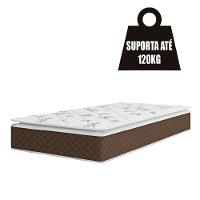 Cama Box Baú Solteiro Colchão Molas Ensacadas Pillow Top Martino 88X188X66Cm Marrom/Branco - 2