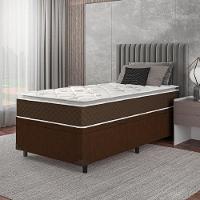 Cama Box Baú Solteiro Colchão Molas Ensacadas Pillow Top Martino 88X188X66Cm Marrom/Branco - 7