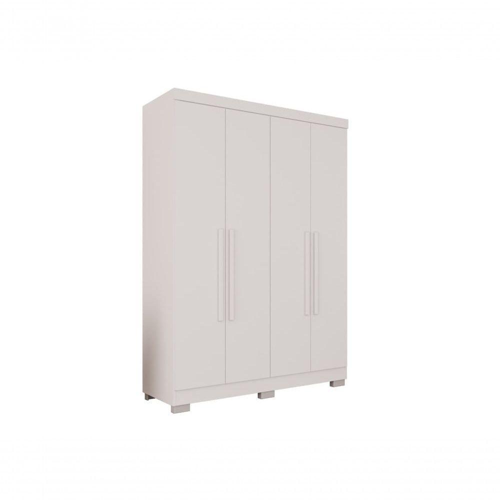 Guarda Roupa Solteiro 4 Portas Recife Salleto Branco - 1