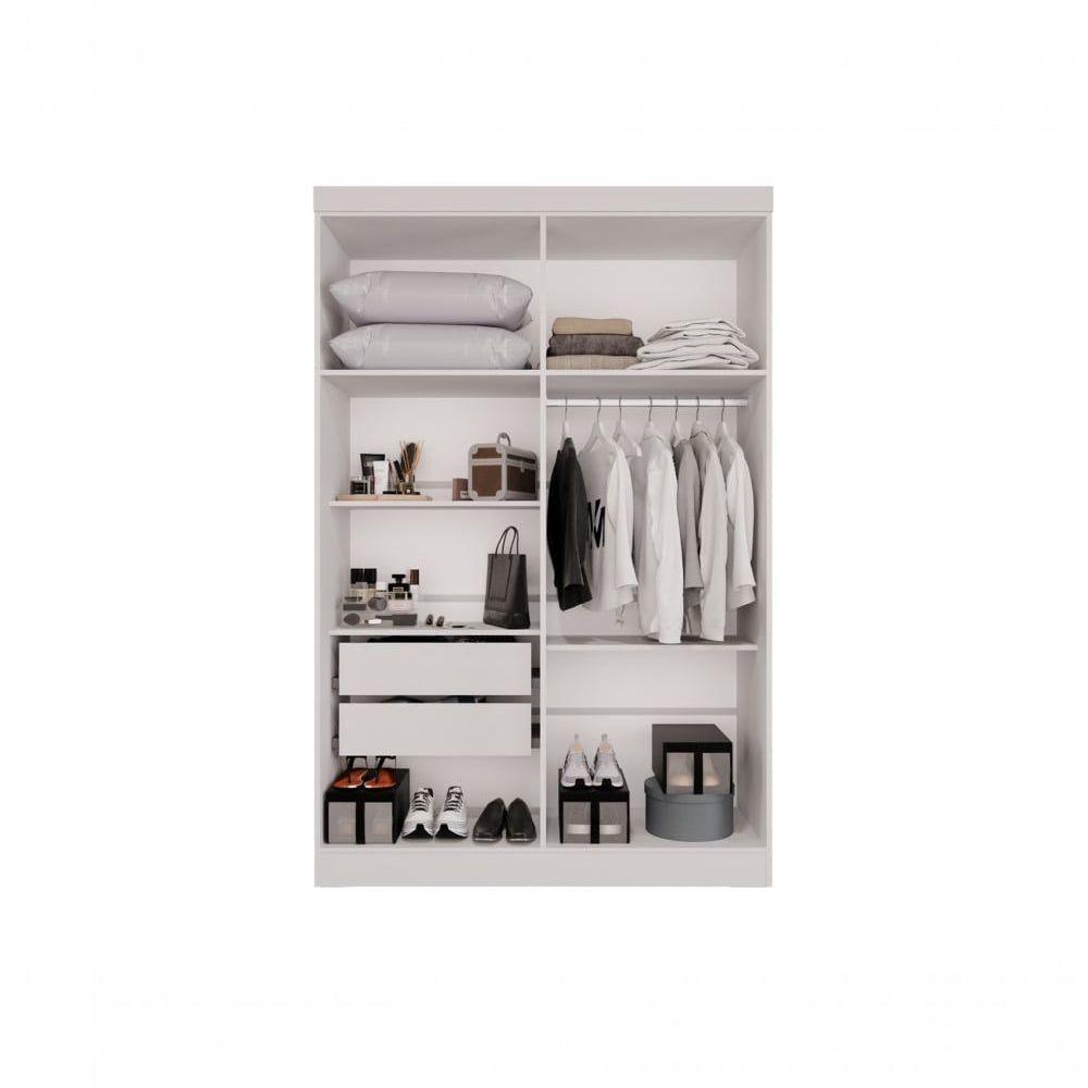 Guarda Roupa Solteiro 4 Portas Recife Salleto Branco - 4