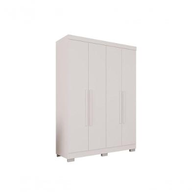 Guarda Roupa Solteiro Recife 4 Portas 2 Gavetas Branco MDP Salléto Móveis