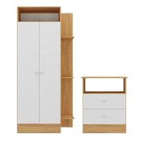 Guarda-roupas 2 Portas Com Cômoda 2 Gavetas Multimóveis Mp4264 - Madeirado-branco Madeirado-branco - 5