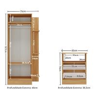 Guarda-roupas 2 Portas Com Cômoda 2 Gavetas Multimóveis Mp4264 - Madeirado-branco Madeirado-branco - 6