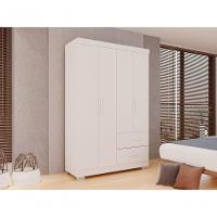 Guarda-roupa Solteiro 4 Portas 2 Gavetas Estrela Premium Salleto Branco - 6