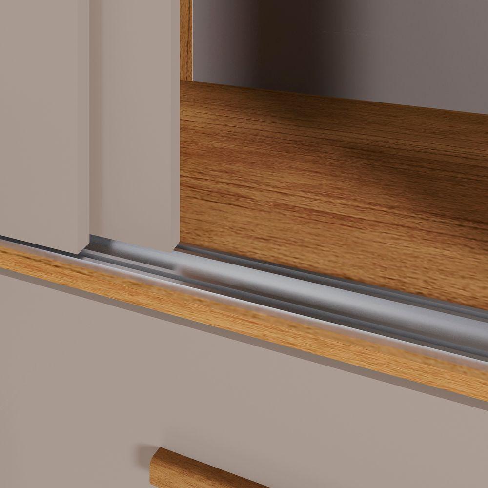 Guarda-roupa New Star 3 Portas 9 Gavetas Com Espelho Salleto Savana/off White - 3