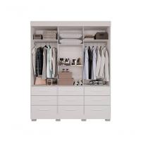 Guarda-roupa New Star 3 Portas 9 Gavetas 1,80 Salleto Branco - 5
