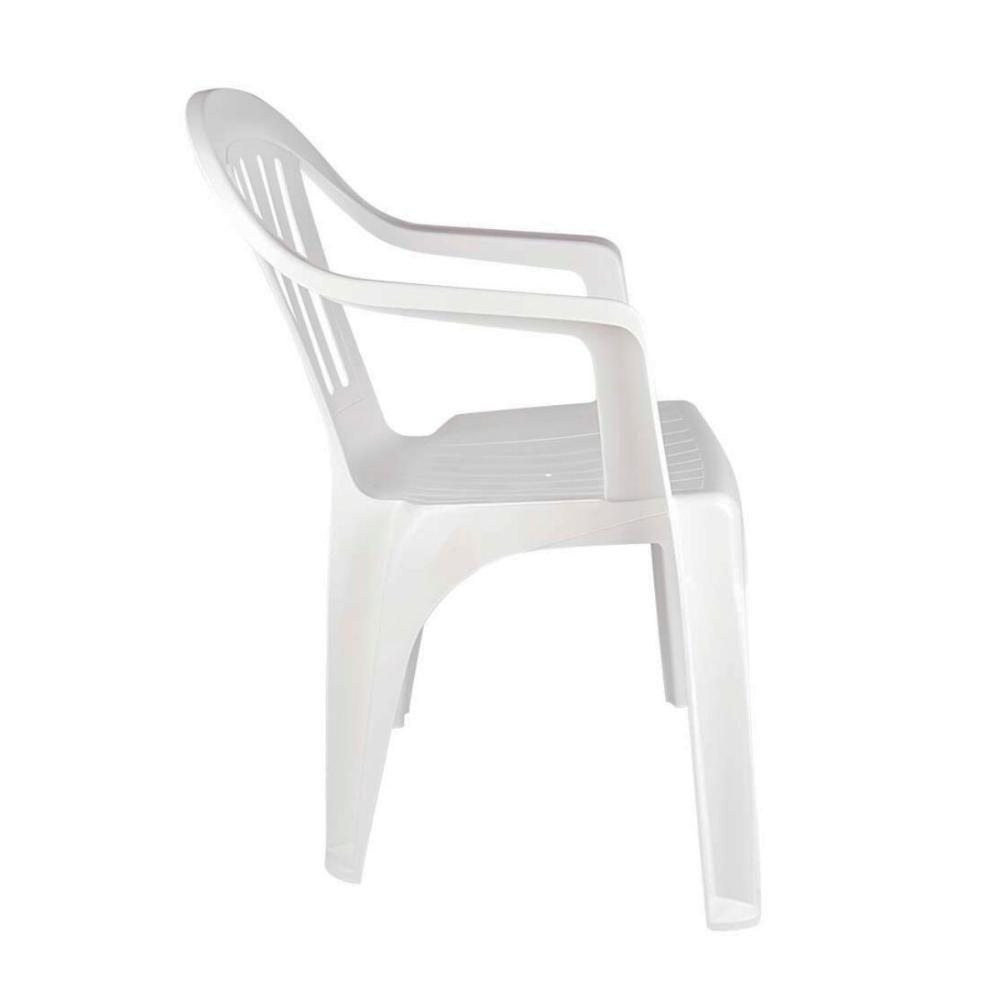 Kit 2 Cadeiras Poltrona Plástica Empilhavel Reforçada Branca 182kg Mor - 8