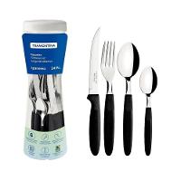 Kit Panelas 8 Peças Jaguar Com Faqueiro Tramontina 24Peças Bege-preto - 2