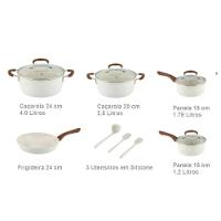 Kit Panelas 8 Peças Jaguar Com Faqueiro Tramontina 24Peças Bege-preto - 3