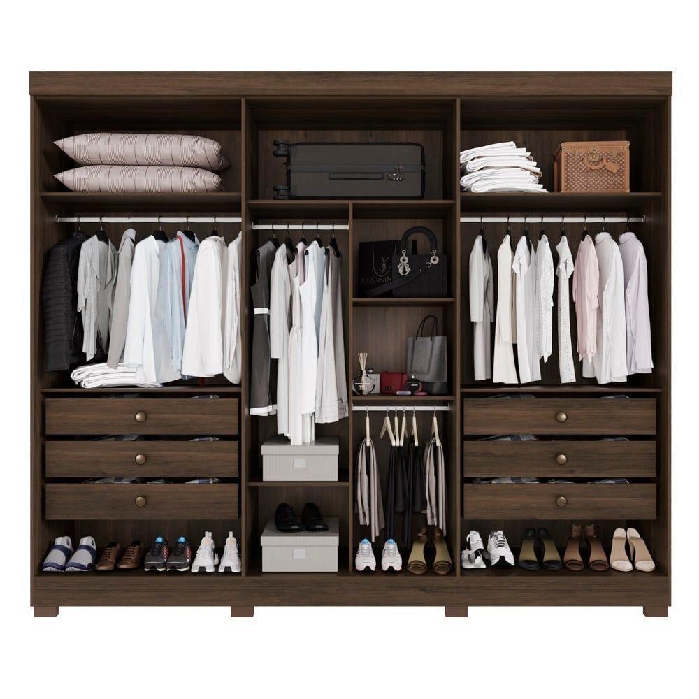 Guarda-roupa Casal 6 Portas 6 Gavetas Com Espelho órion Premium Salleto Savana/off White - 4