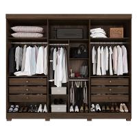 Guarda-roupa Casal 6 Portas 6 Gavetas Com Espelho órion Premium Salleto Savana/off White