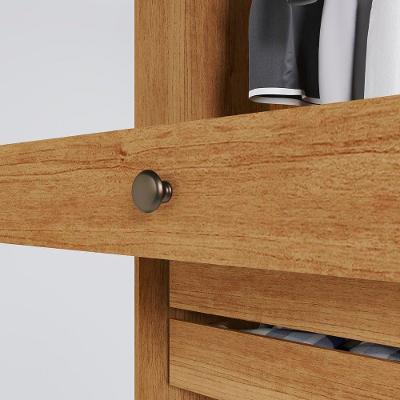 Guarda Roupa Casal Órion Premium 6 Portas de Bater 6 Gavetas Cinamomo-off White MDF