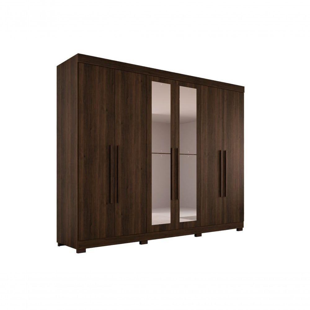 Guarda-roupa Casal 6 Portas 6 Gavetas Com Espelho órion Premium Salleto Savana - 1