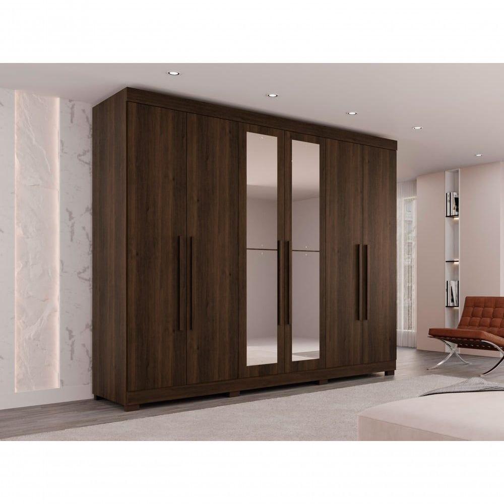 Guarda-roupa Casal 6 Portas 6 Gavetas Com Espelho órion Premium Salleto Savana - 8