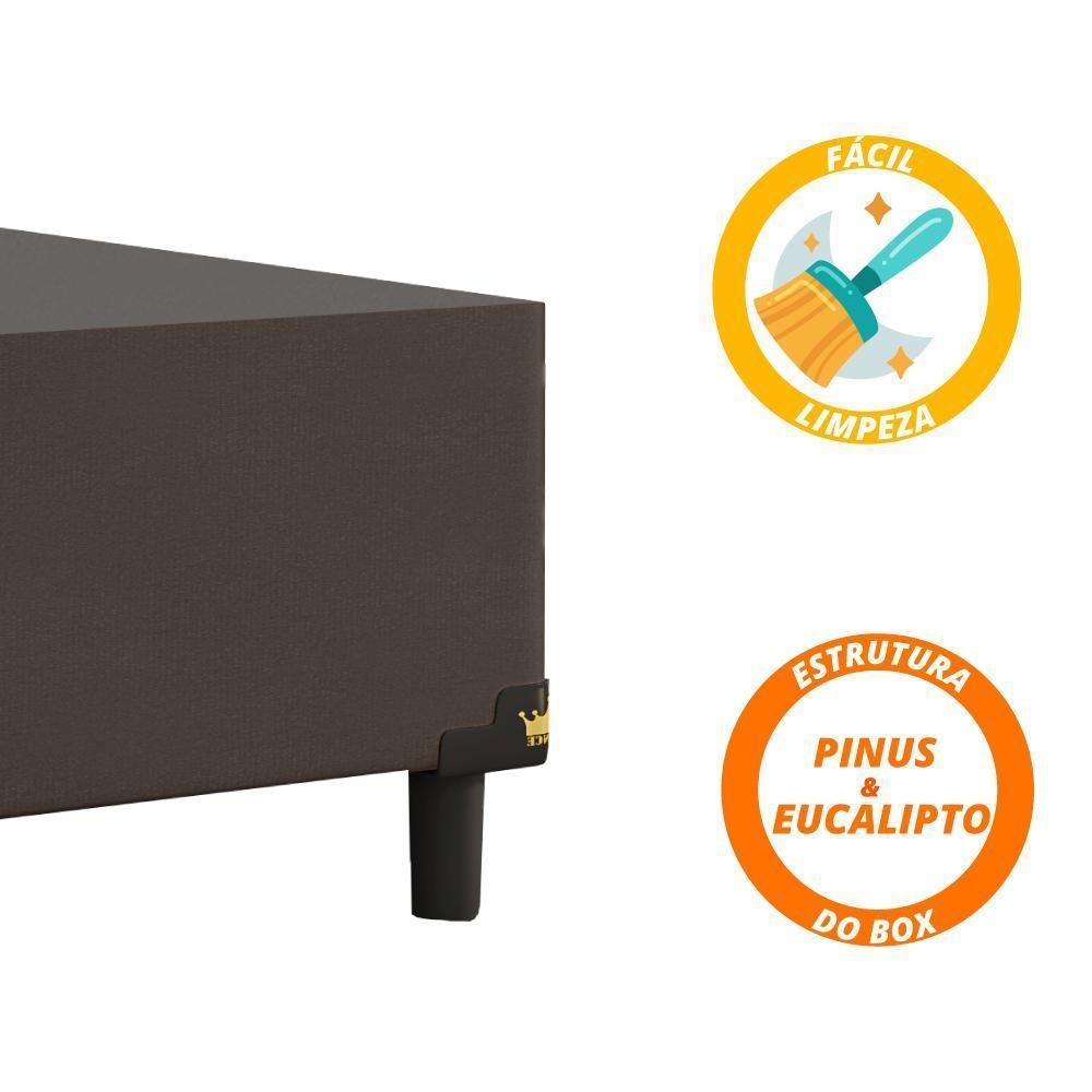 Cama Box Casal Colchão De Molas Ensacadas Tower Gazin 138x188x72cm Branco / Marrom única - 3