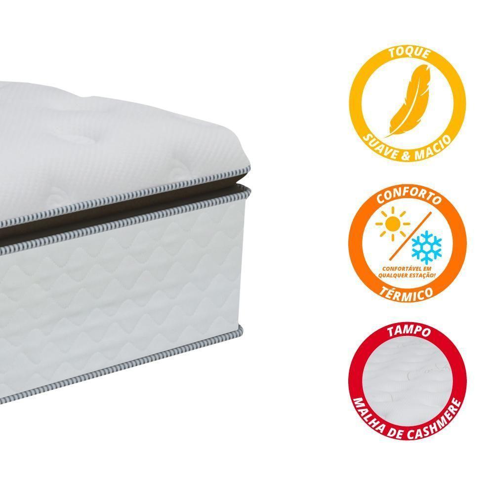Cama Box Casal Colchão De Molas Ensacadas Tower Gazin 138x188x72cm Branco / Marrom única - 4