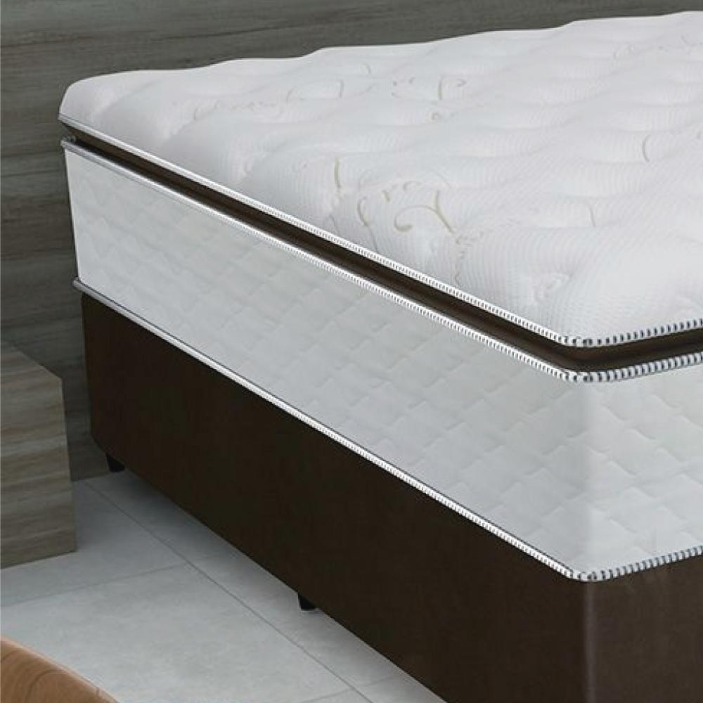 Cama Box Casal Colchão De Molas Ensacadas Tower Gazin 138x188x72cm Branco / Marrom única - 7