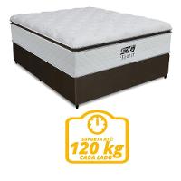 Cama Box Casal Colchão De Molas Ensacadas Tower Gazin 138x188x72cm Branco / Marrom única - 2