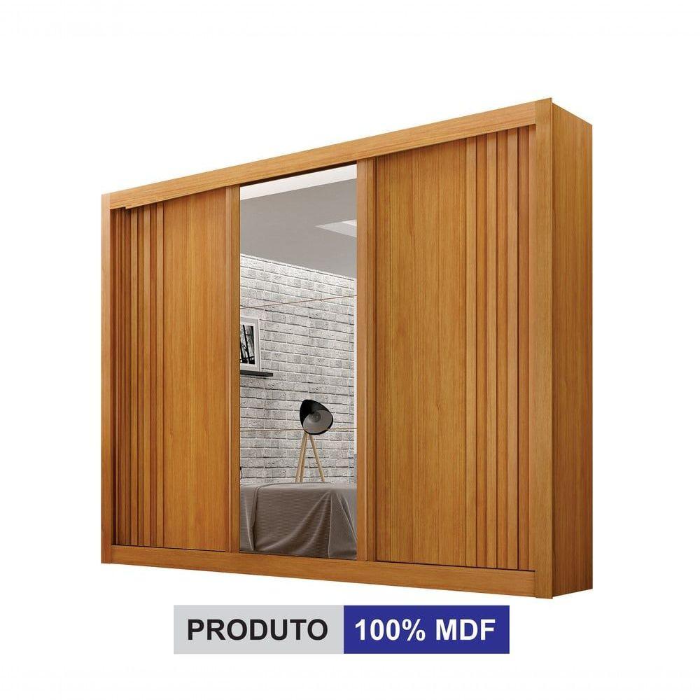 Guarda-roupa Casal 100% Mdf 3 Portas 4 Gavetas Com 3 Espelhos Milano Leifer Móveis Cinamomo - 3