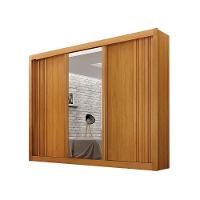 Guarda-roupa Casal 100% Mdf 3 Portas 4 Gavetas Com 3 Espelhos Milano Leifer Móveis Cinamomo - 1