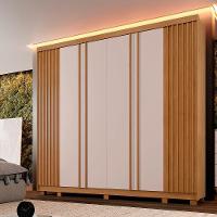 Guarda-roupa 6 Portas 6 Gavetas Arezzo - Benetil Cinamomo/off White - 6