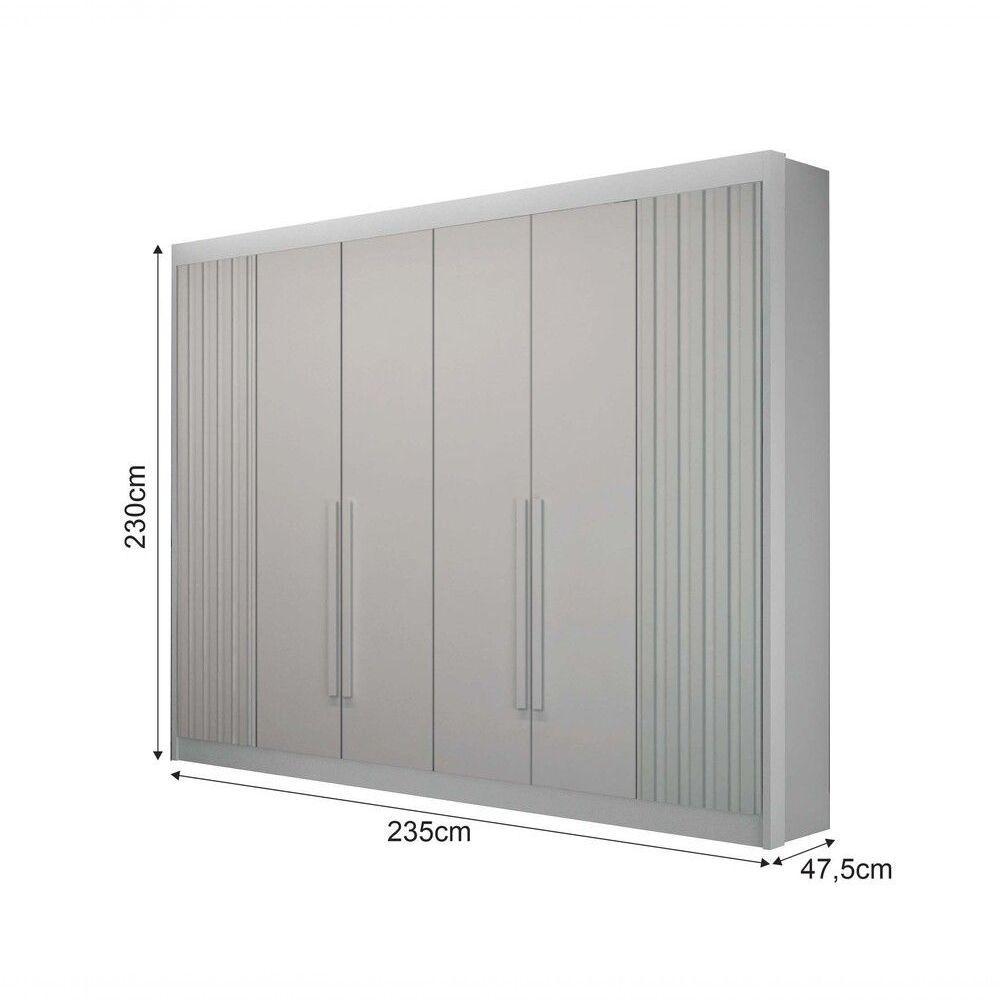 Guarda-roupa 06 Portas São Carlos S/ Espelho - Leifer Móveis Branco - 5