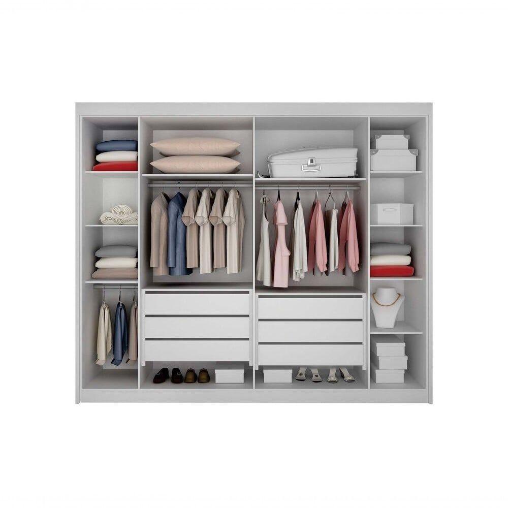 Guarda-roupa 06 Portas São Carlos S/ Espelho - Leifer Móveis Branco - 8