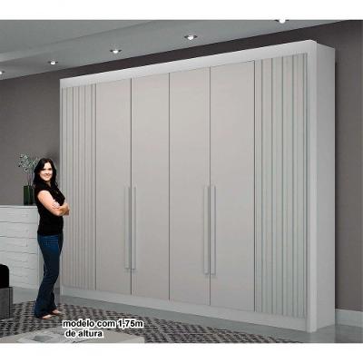 Guarda Roupa Casal São Carlos 6 Portas de Bater 6 Gavetas Cinamomo-off MDF