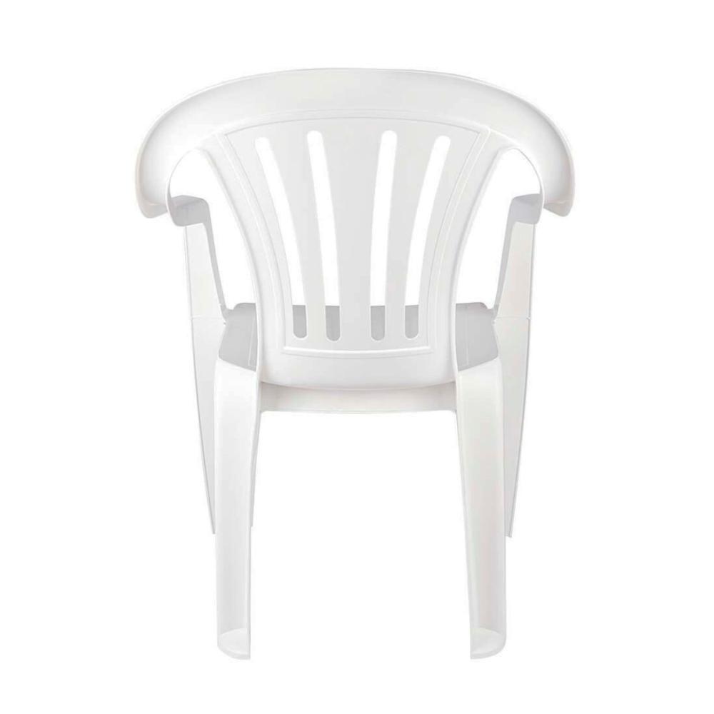 Kit 4 Cadeiras Poltrona Plástica Empilhavel Reforçada Branca 182kg Mor - 5