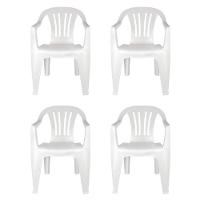 Kit 4 Cadeiras Poltrona Plástica Empilhavel Reforçada Branca 182kg Mor - 1