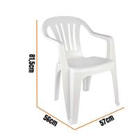 Kit 4 Cadeiras Poltrona Plástica Empilhavel Reforçada Branca 182kg Mor - 6