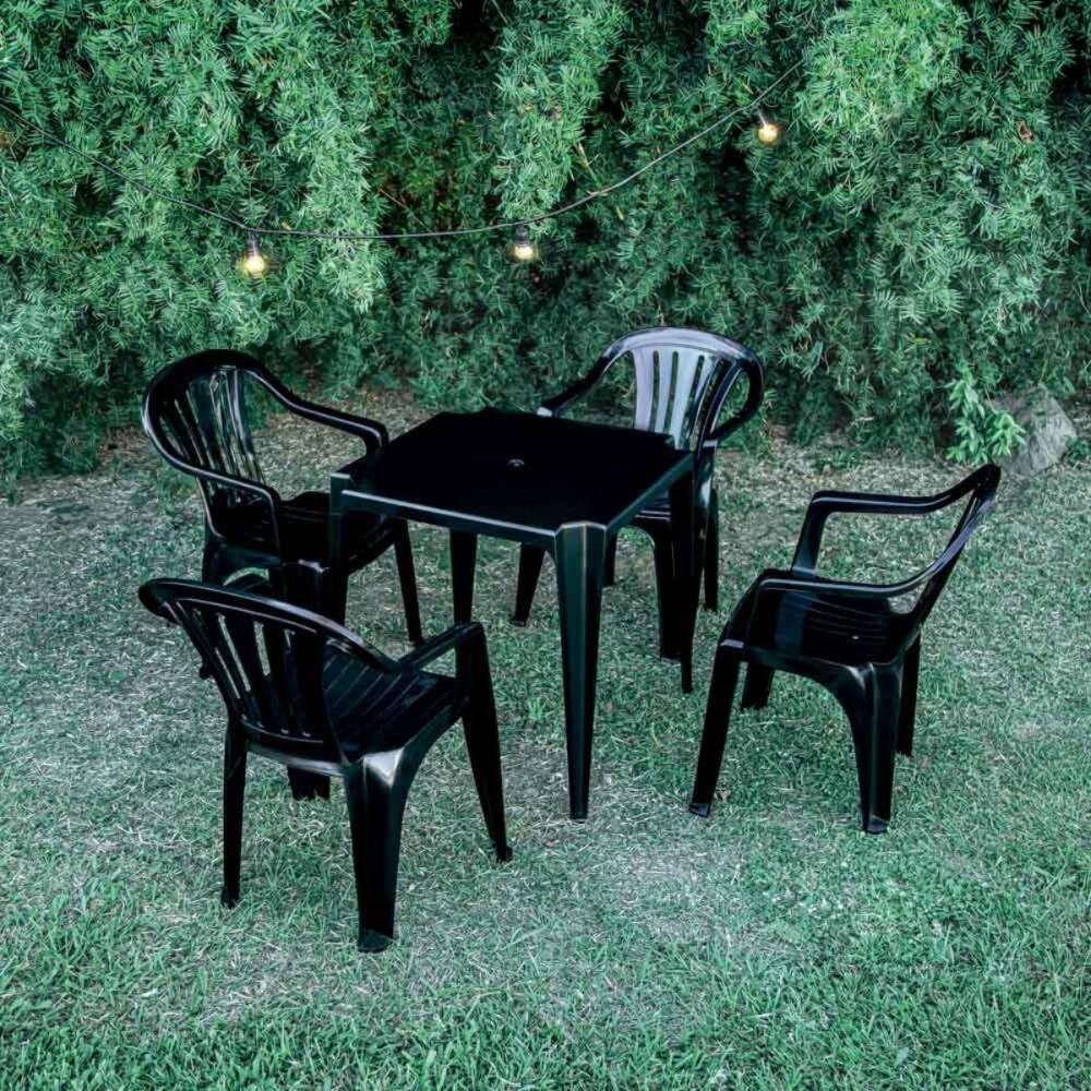 Kit 2 Cadeiras Poltrona Plástica Empilhavel Reforçada 182kg Mor - 2