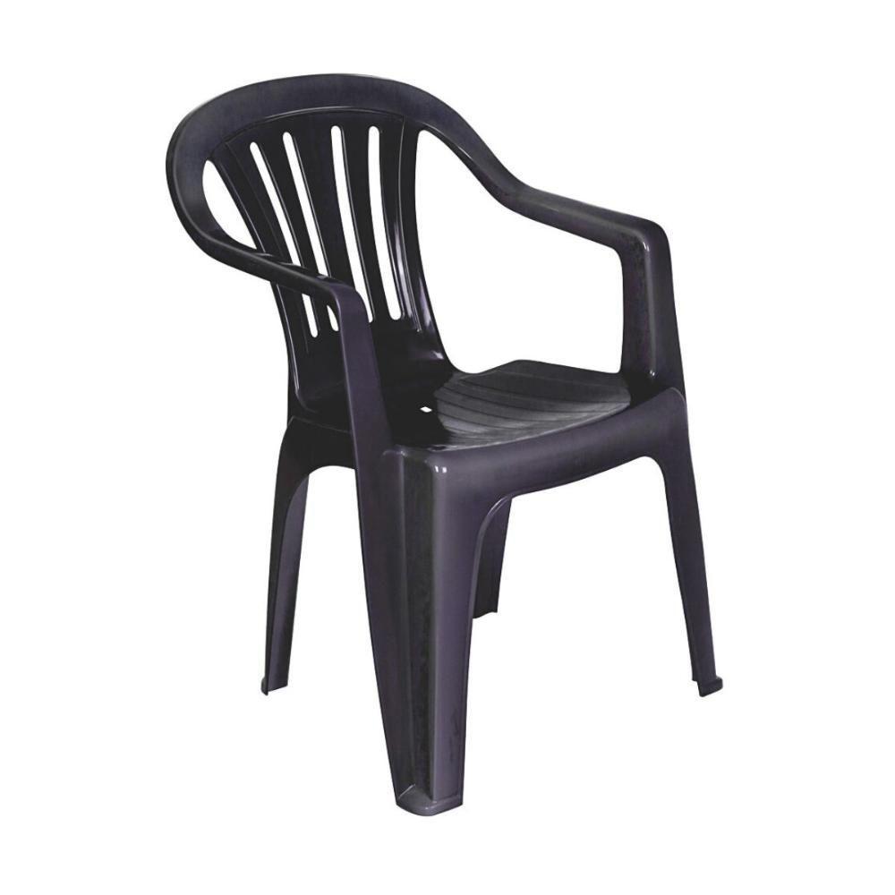 Kit 2 Cadeiras Poltrona Plástica Empilhavel Reforçada 182kg Mor - 3