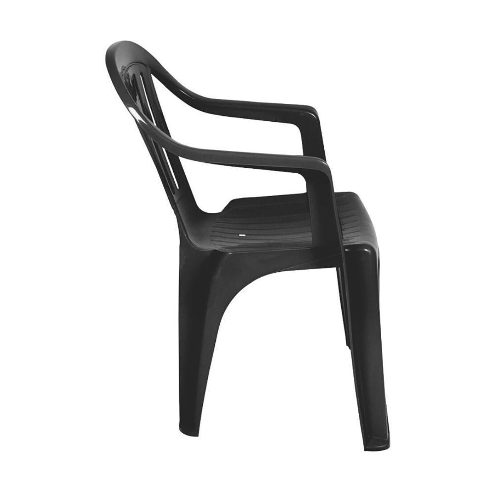 Kit 2 Cadeiras Poltrona Plástica Empilhavel Reforçada 182kg Mor - 4