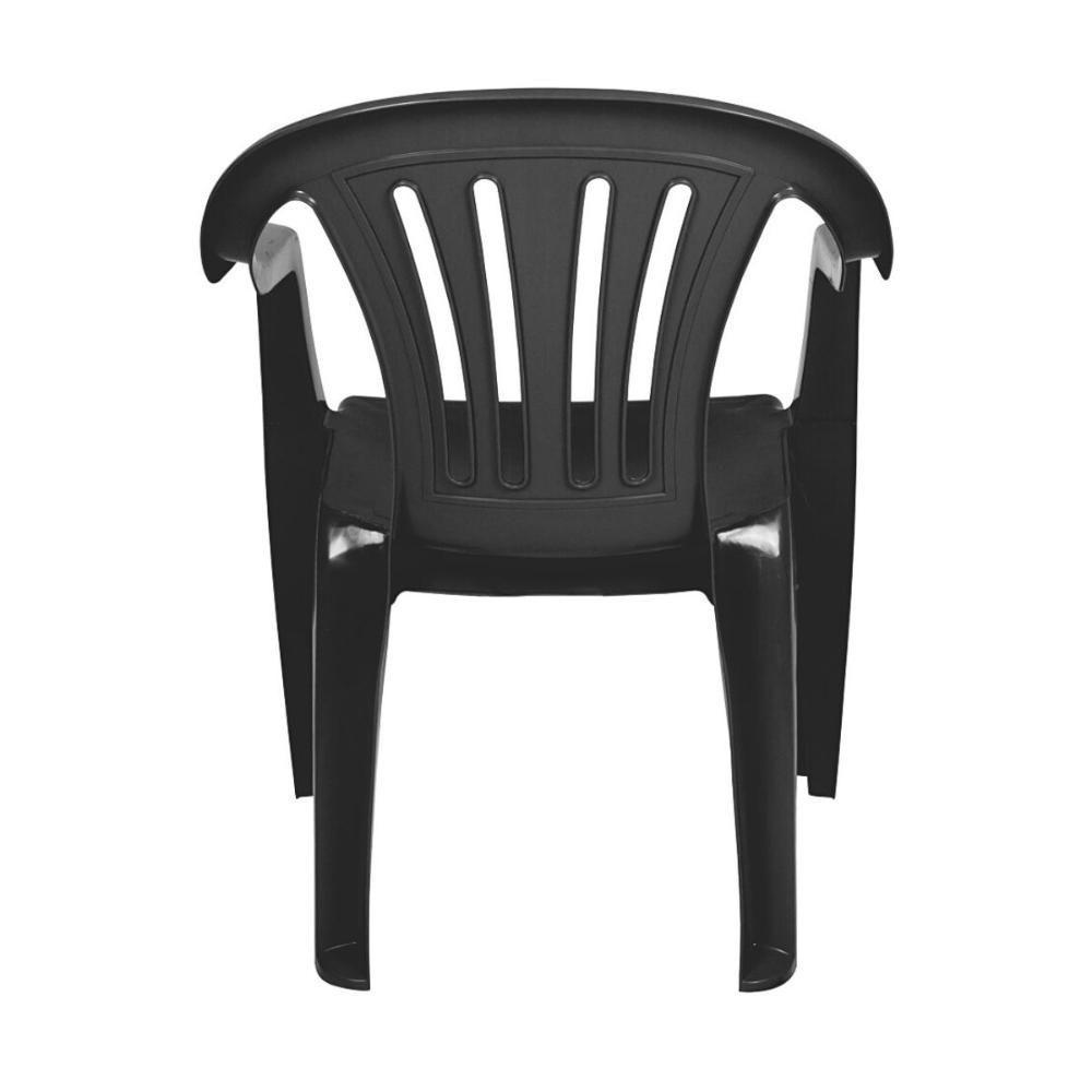 Kit 2 Cadeiras Poltrona Plástica Empilhavel Reforçada 182kg Mor - 5