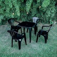 Kit 2 Cadeiras Poltrona Plástica Empilhavel Reforçada 182kg Mor - 2