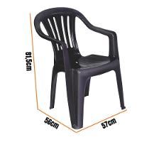 Kit 2 Cadeiras Poltrona Plástica Empilhavel Reforçada 182kg Mor - 6