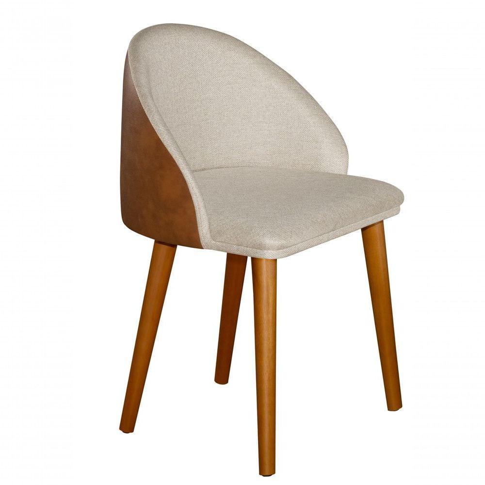 Kit 2 Cadeira Diamante Linho C/couro Sala Jantar Escritório - 1